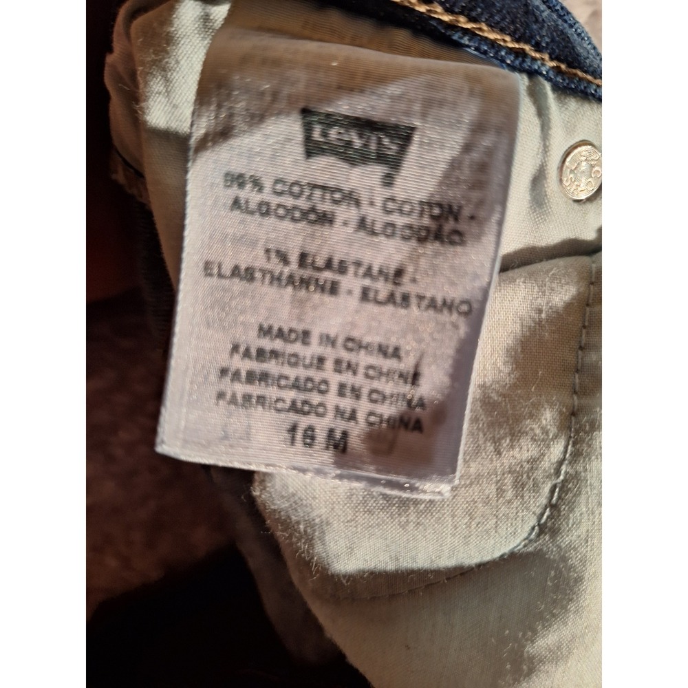 Levis 505 Straight Leg Denim Jeans Dark Wash Classic Style Women's 16M Casual - Picture 10 of 10